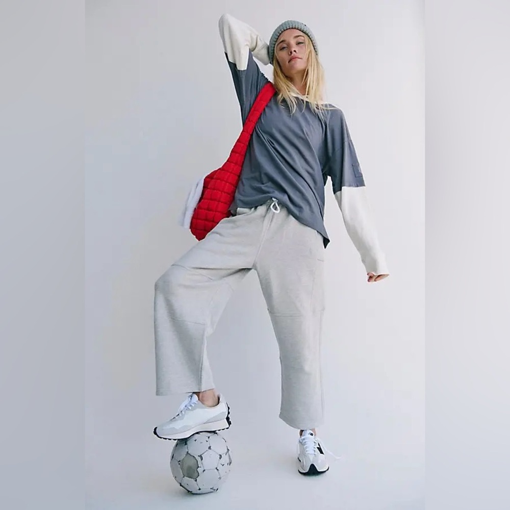 NWT FREE PEOPLE MOVEMENT Top Score Barrel Pants | Heather Grey MSRP $78 CURRENT